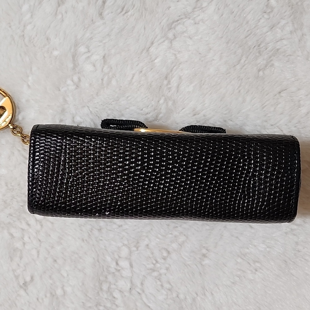 Salvatore Ferragamo Vara bow compact wallet pouch textured lizarard Imbossed - Picture 12 of 16